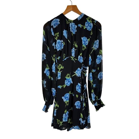 Free People Samantha Lace Up Floral Mini Dress in Black Combo Women’s Size XS - Picture 12 of 12